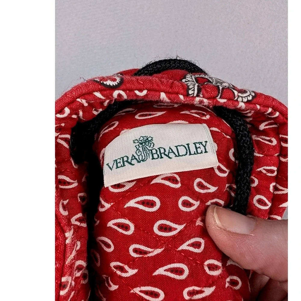 Vera Bradley Red Bandana Floral Quilted Cotton Backpack Drawstring‎ Small Bag